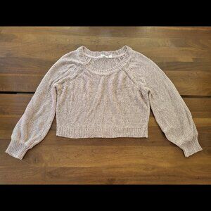 Pink long sleeve knitted cropped sweater
